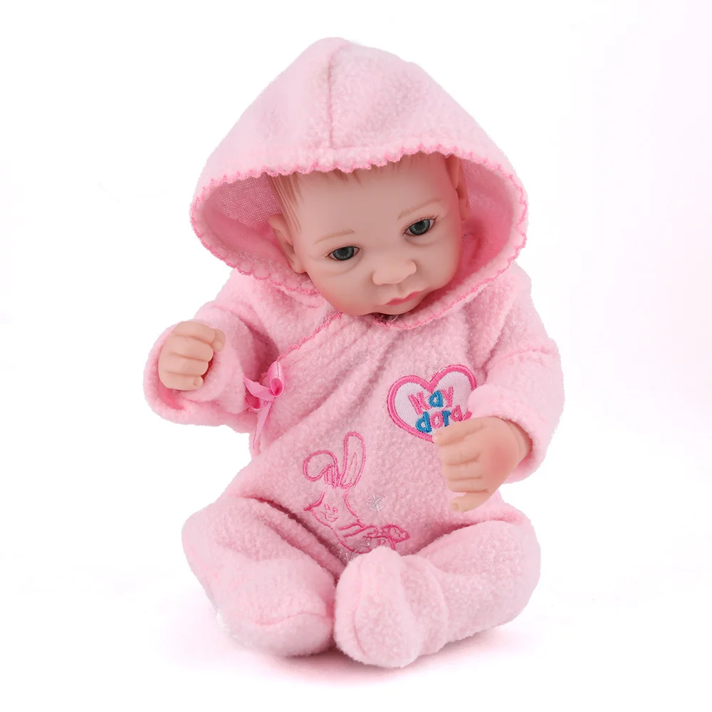 Girl 3 NPK Кукла Reborn Baby Mini 10 дюймов полные игрушки для виниловой ванны реалистичные новорожденные дети мягкий силиконовый слон Рождественский подарок - Цвет: Girl 3