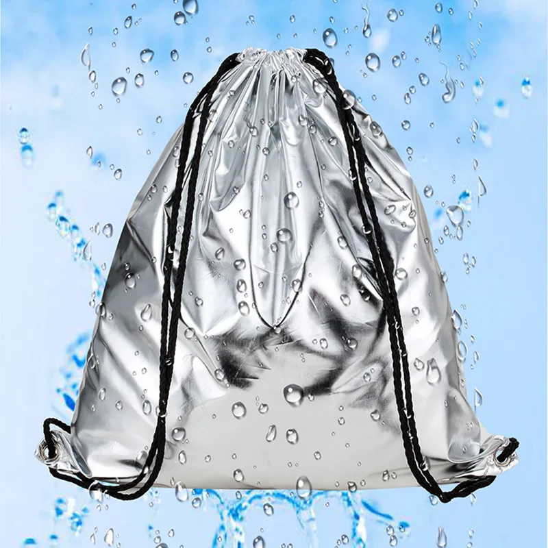 

Сумка-органайзер для обуви, одежды, XZJJA, золотистая, серебристая, сумка для хранения мелочей, для спортзала, спортивный рюкзак со шнуровкой, в...