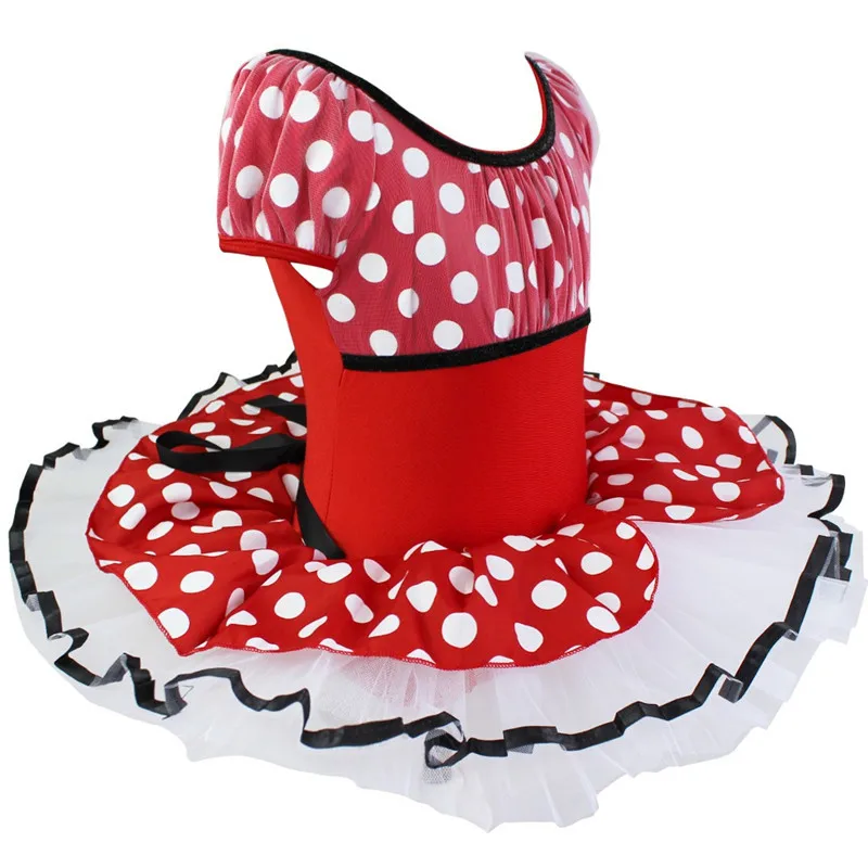 Балетное платье-пачка в горошек с повязкой на голову для девочек костюм танцев