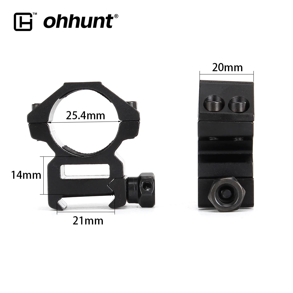 ohhunt 2PCs Tactical 1 inch 25.4mm Scope Rings Picatinny Rail Mount Medium Profile Hunting Riflescope for Rifle | Спорт и