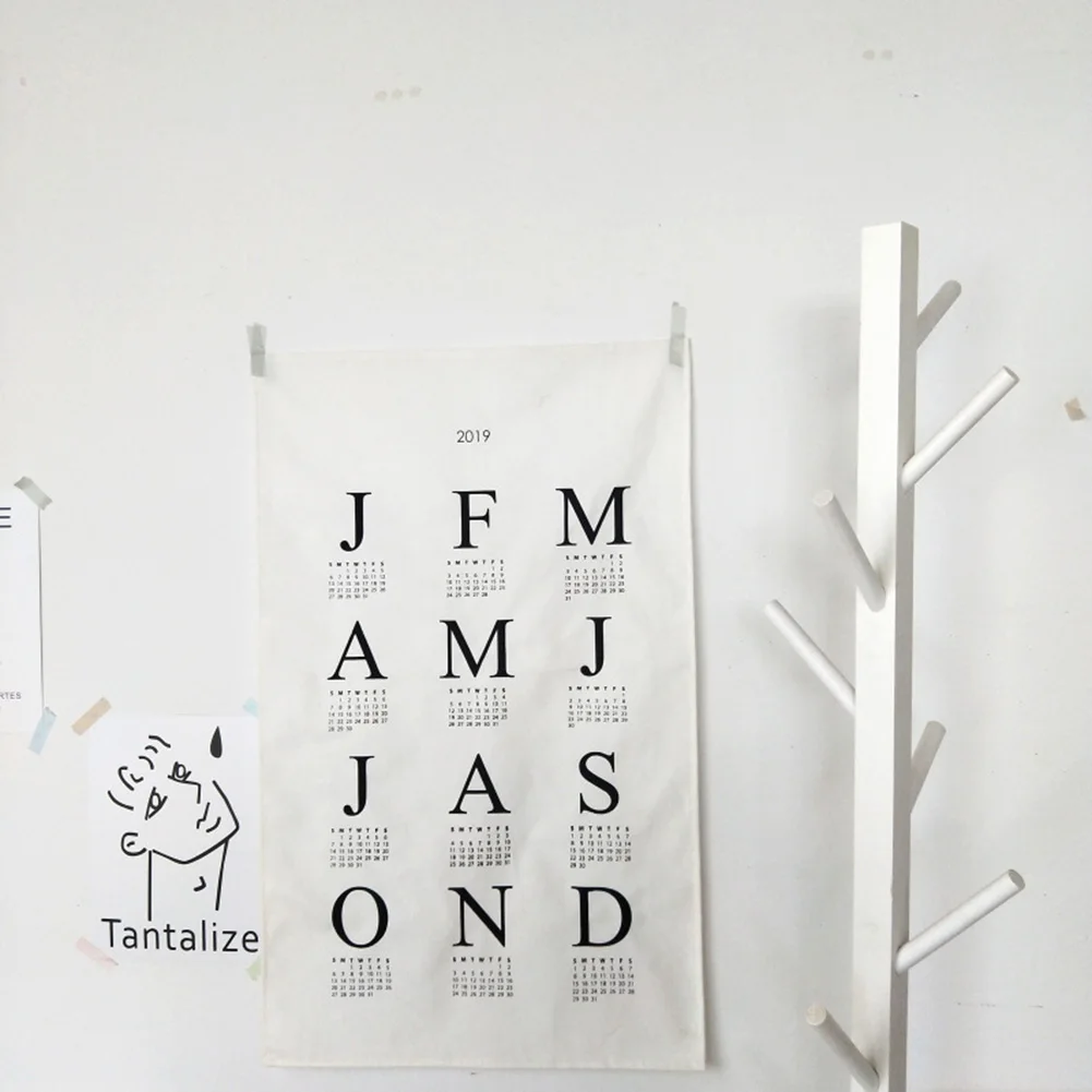 Подвесная ткань 2019 календарь инновационный Настенный декор большой домашний