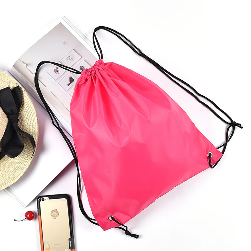 Rose red BalleenShiny нейлоновый шнурок сумки для хранения красочные утолщенные водонепроницаемые вещевой мешок для путешествий Спортивные сумки Sundries Neaten мешочек для хранения - Цвет: Rose red