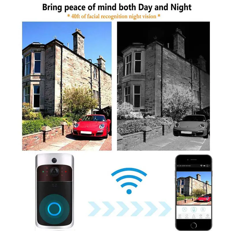 Умный видеодомофон с Wi Fi дверной звонок функцией ночного видения ИК сигнализация