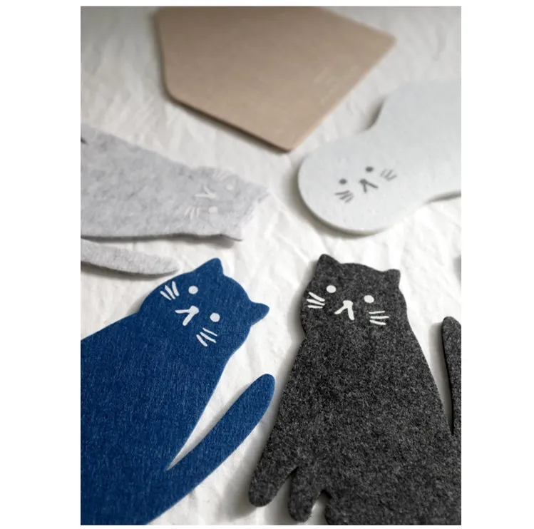 Original Design Felt Coaster Decorative Cat House Cloud Placemat Table Insulation Anti-scalding Nordic Style 4pcs/set | Дом и сад