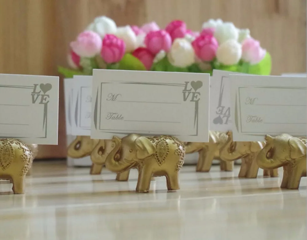 20pcs Gold Elephant Name Number Menu Table Place Card Holder Clip Wedding Party Reception Favor | Дом и сад