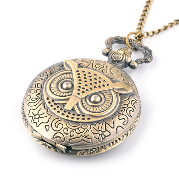 selling Owl pendant necklace retro queen relief pocket watch European and American gentleman gift|watch package|watch qwatch shamballa |