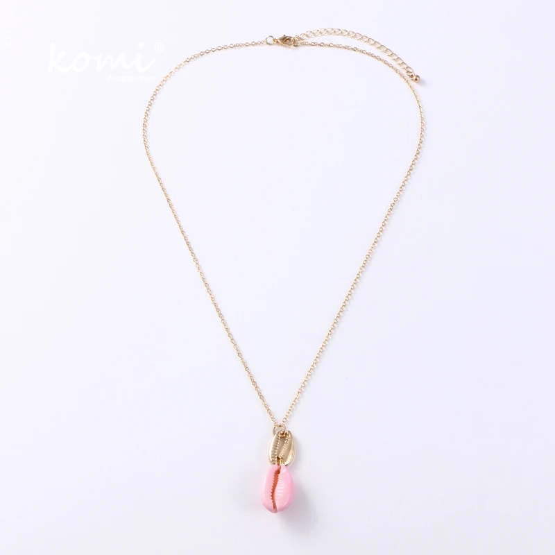 KOMi 20Styles Bohemian Natural Stone Pearls Collar Pendant Necklace for Women Ethnic Chokers Shell Chain Statement Necklace Gift