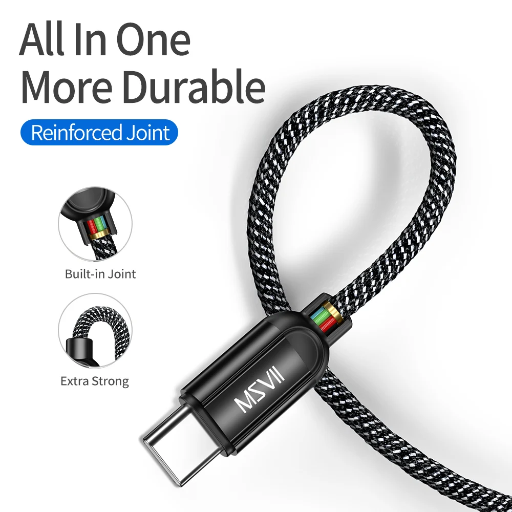 MSVII usb type-C кабель 5 в 2,4 А Быстрая зарядка usb type-c кабель для samsung Реверсивный мобильный телефон кабели для Xiaomi huawei USB C