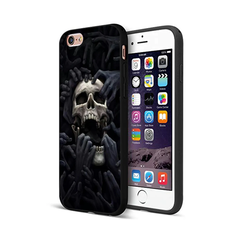12696 Черный чехол ТПУ для iphone 5 5s se 6 6s 7 8 plus x 10 чехол силиконовый чехол для iphone XR XS 11 pro MAX чехол череп ворона цветок - Цвет: 12696
