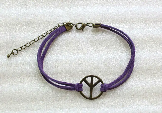 12 шт Ретро стиль состаренная бронза Мир Логотип ссылка фиолетовый бархат