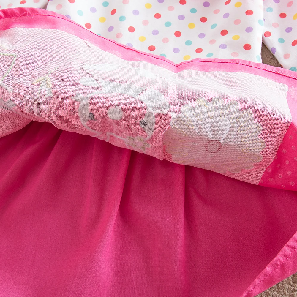 Платье с длинными рукавами для девочек; сезон весна-осень; vestidos Infantil; платье для девочек с вышитым кроликом; Детские платья для девочек; LH4829