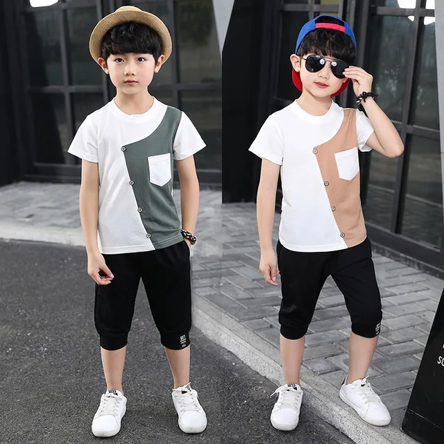 HITOMAGIC/детская одежда летние комплекты для мальчиков шорты со штанами из хлопка