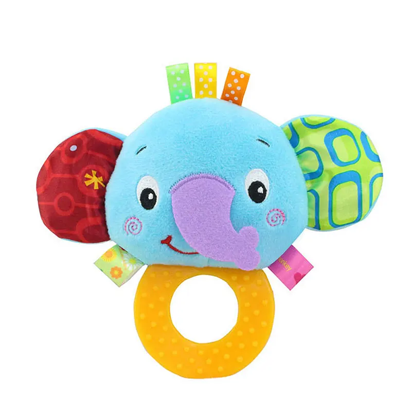 Infant Baby Plush Rattle Stuffed Toy Hand Grasp Teethers Cute Animal Handbell Ring Newborns Early Development Boys Girls Gift