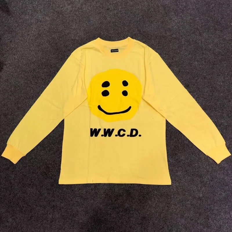 2 Длинные футболки CPFM w. w. C. D уличная футболка с Рокки смайликом w. w. C. D модная повседневная футболка - Цвет: 2