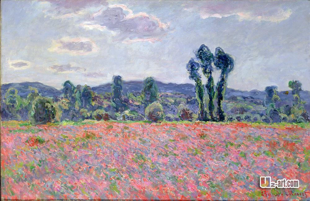 Натуральный холст poppy field Западный художественный Рисунок напечатанный на холсте