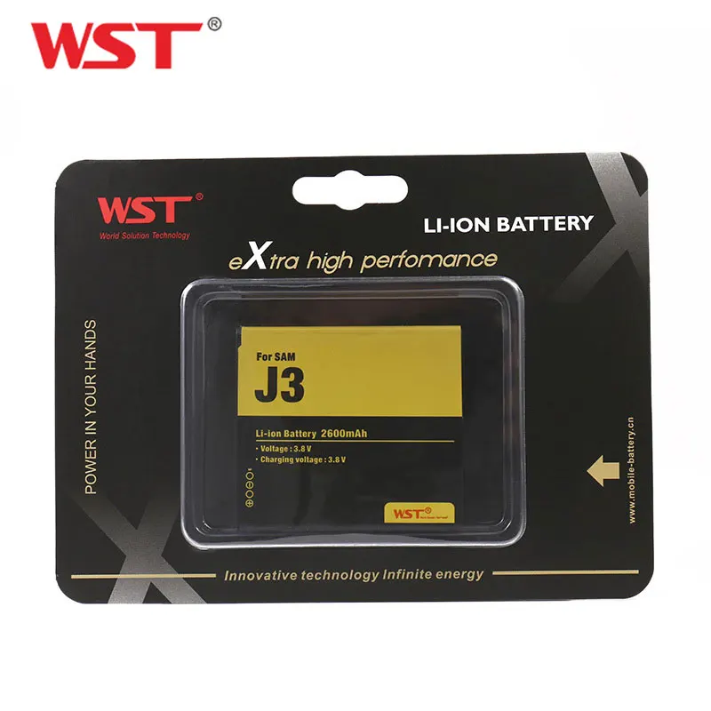 WST батарея для samsung Galaxy J3 J3109 G5306 J5 J500F реальная емкость 2600 мАч сменные батареи