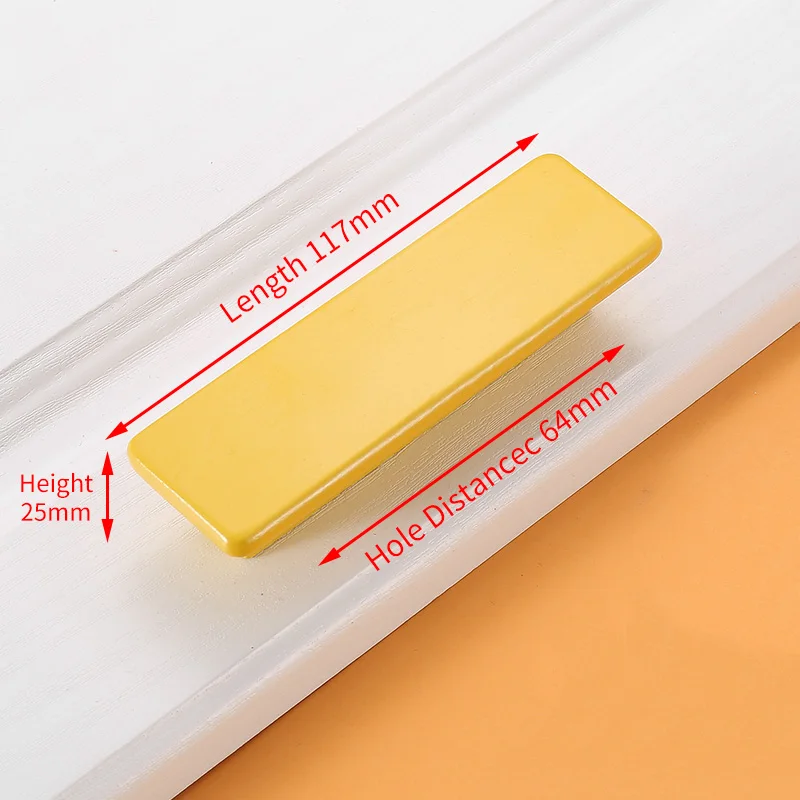 yellow 64mm NAIERDI детская комната деревянные ручки и ручки для шкафа кухонные дверные ручки Макарон Шкаф Ручка ящика ручки - Цвет: yellow 64mm