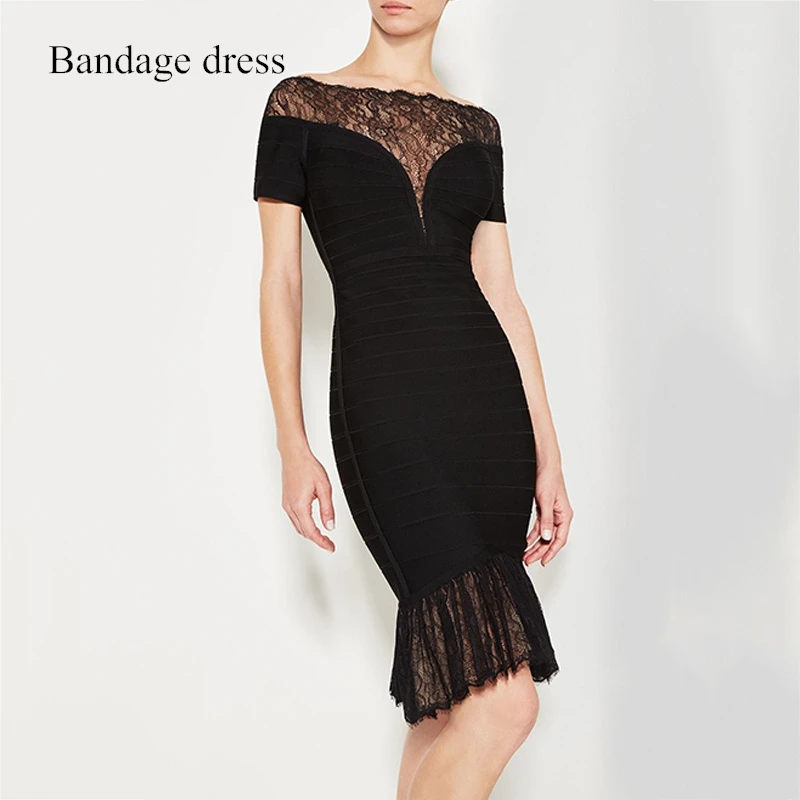 2017 г. Новые летние женские взлетно-посадочной полосы платье черный с вырезом