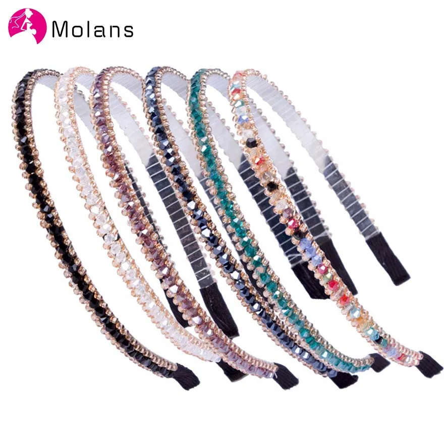 Molans Новый стразы бусы и повязка на голову для женщин женские туфли-лодочки