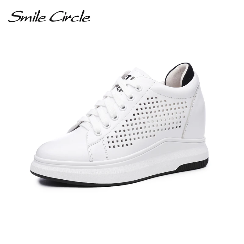 Коллекция года; сезон весна-лето; кроссовки из натуральной кожи; женская обувь; Модные дышащие ботинки с плоской подошвой; повседневная женская обувь