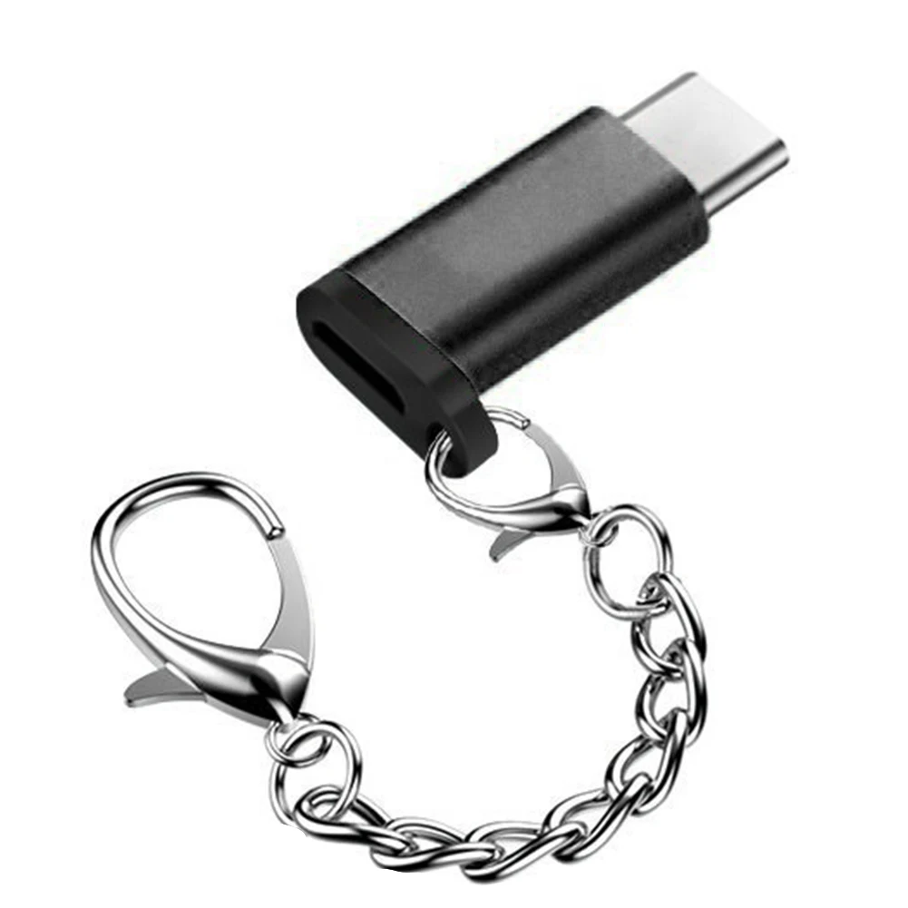 Портативный Micro USB к тип-c анти-потеря Быстрая зарядка с брелок алюминиевый сплав синхронизации данных адаптер для samsung S8