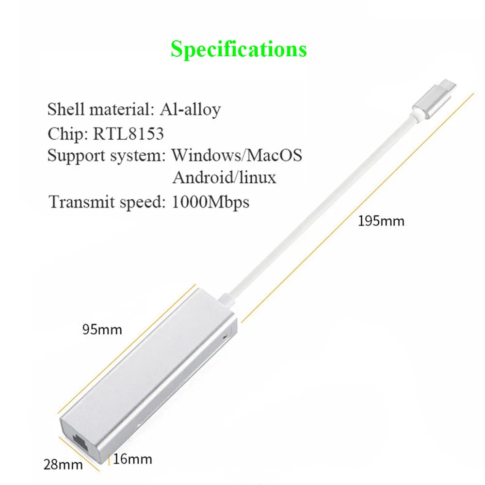 Usb концентратор типа c для сети Ethernet RJ45 адаптер MacBook samsung huawei xiaomi устройств 1000