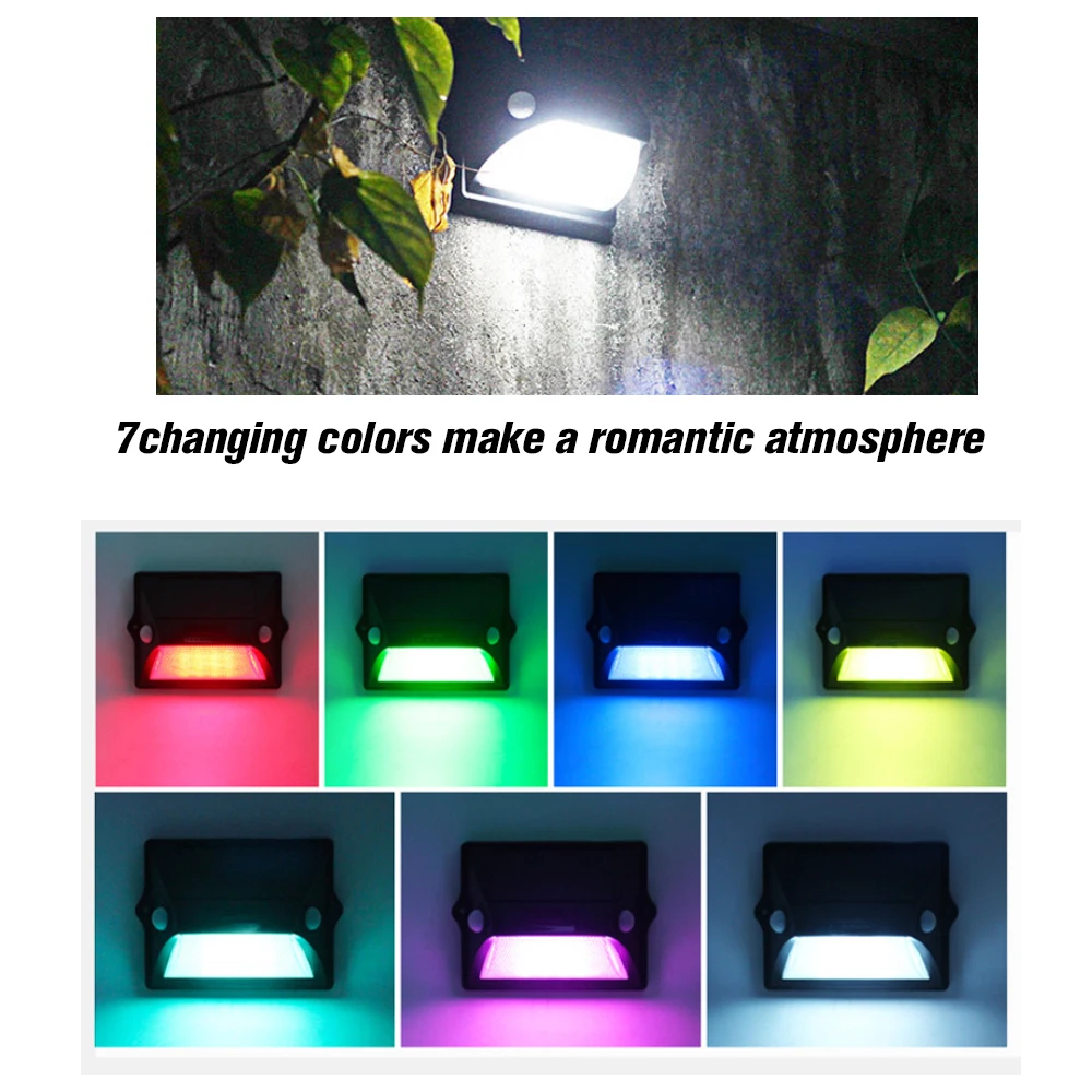 

12 LED Solar Light Dual-Headed Motion Sensor Wide Lighting Area Outdoor Waterproof Security Night Light Wall Light with 7 Colors