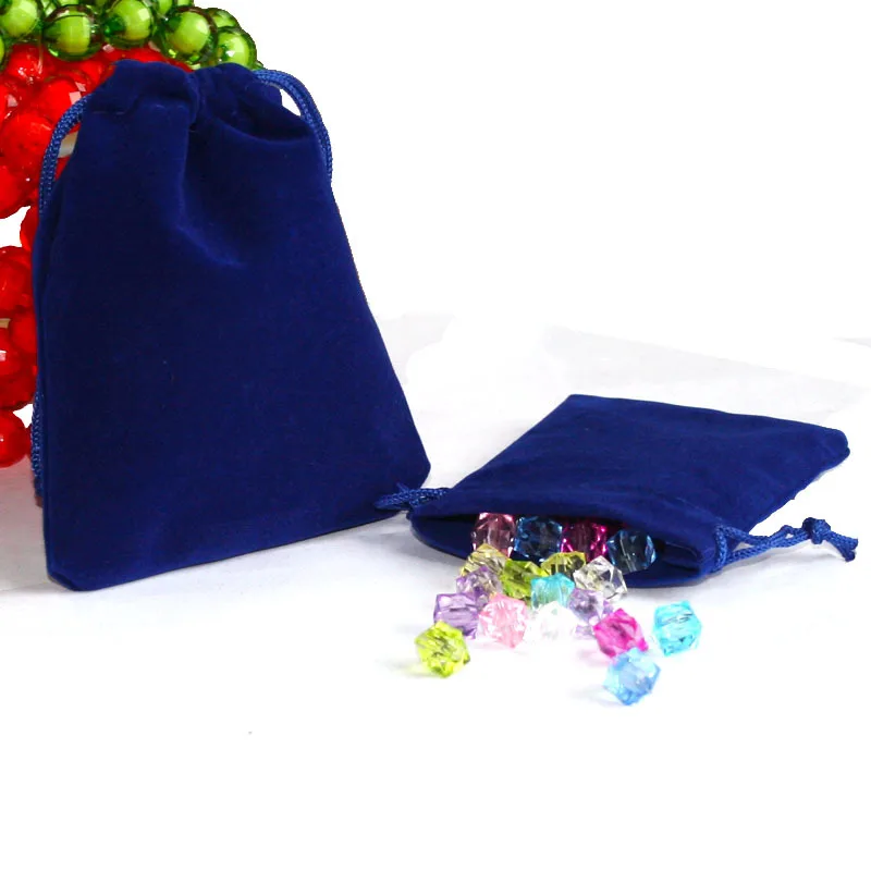 Лидер продаж 5 шт. темно синих бархатных мешков на шнурке Подарочная сумка с