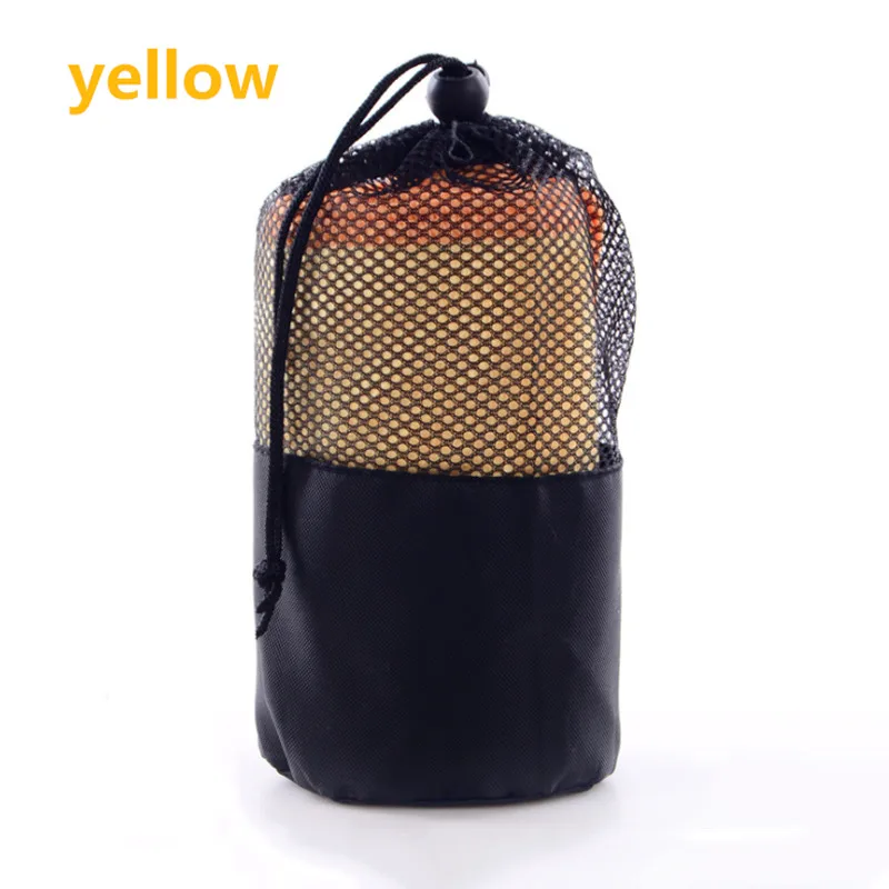 YELLOW Мешочек из микрофибры Фитнес Спорт полотенце пот-Абсорбирующие и быстросохнущие портативные на свежем воздухе, путешествия, спорт плавание полотенце для туризма - Цвет: YELLOW