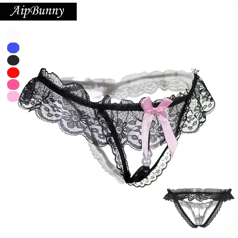 AipBunny хит сексуальное женское кружевное белье с рюшами g стринги жемчужные