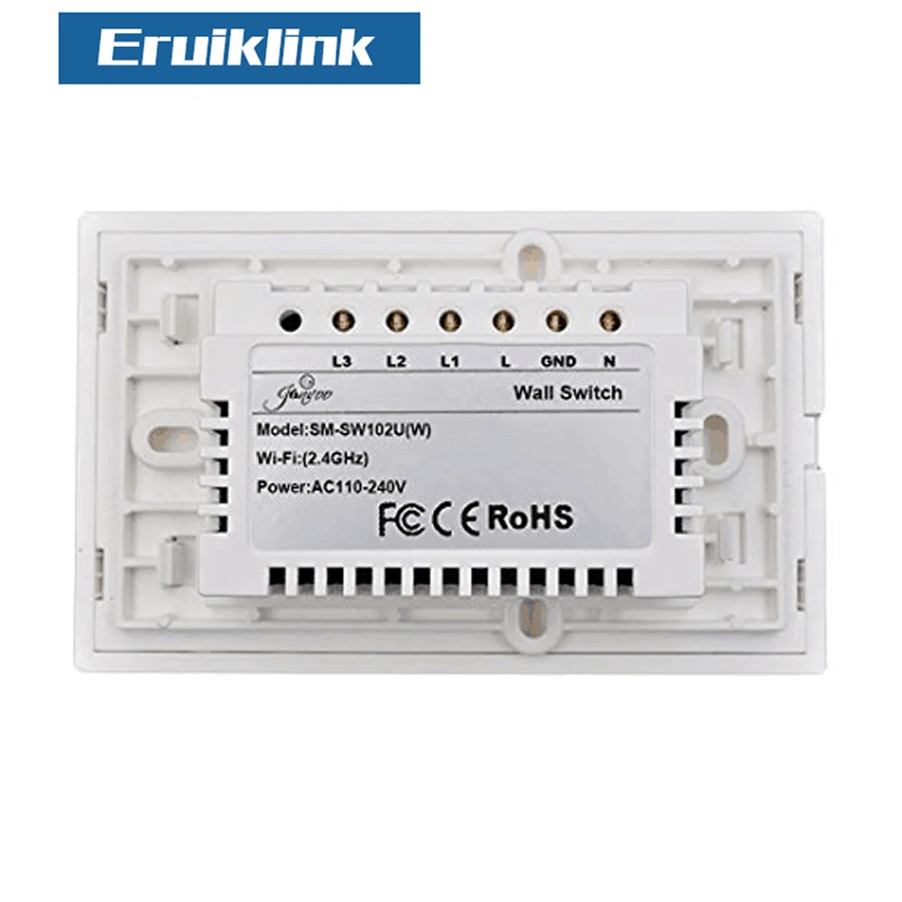 Eruiklink стандарт США 1 банда Wifi выключатель света для умного дома стеклянная панель