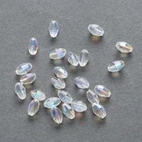 50 piece clear ab color olive cut faceted crystal glass spacer beads jewelry making 6 11mm