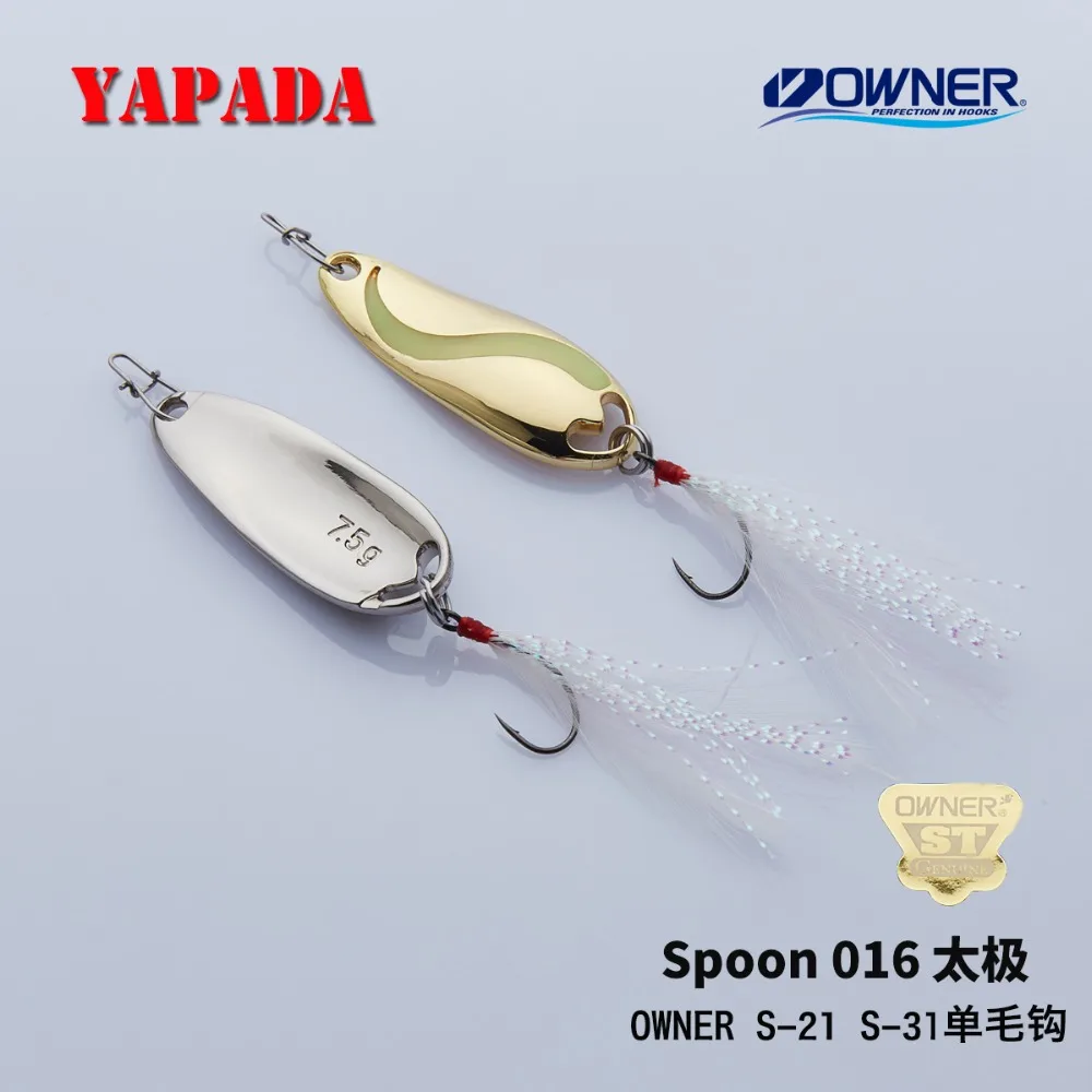 YAPADA ложка 016 TaiChi светящаяся 2 5 7 г владелец одиночный крючок + перо 30 45 мм