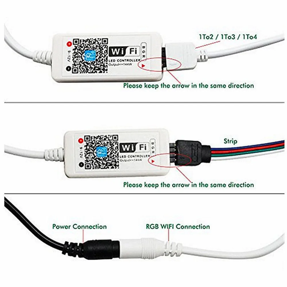 Миниатюрный контроллер для светодиодных лент 5050 3528 Wi Fi RGB/RGBW музыкальный от Amazon