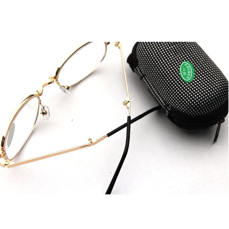 Складные очки для чтения женщин и мужчин классические металлическая оправа часы