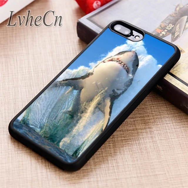 Чехол для телефона LvheCn с изображением белой акулы iPhone 5 6 6s 7 8 plus X XR XS max 11 12 Pro Samsung