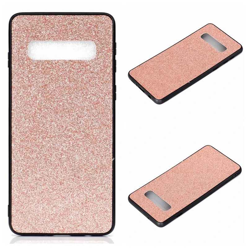 Блестящий Жесткий ПК + ТПУ кожаный чехол для Samsung S10 S10e A50 A30 A10 A20 M30 M20 M10 блестящие