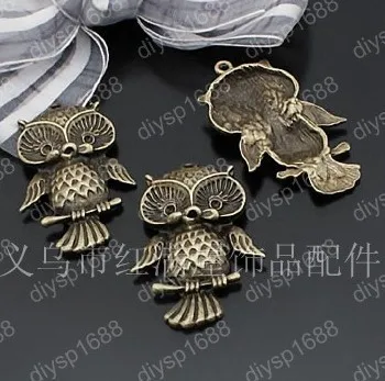

Fashion Jewelry Findings Accessories charm pendant alloy bead Antique Bronze 39*26MM owl shape 40PCS JJA1749