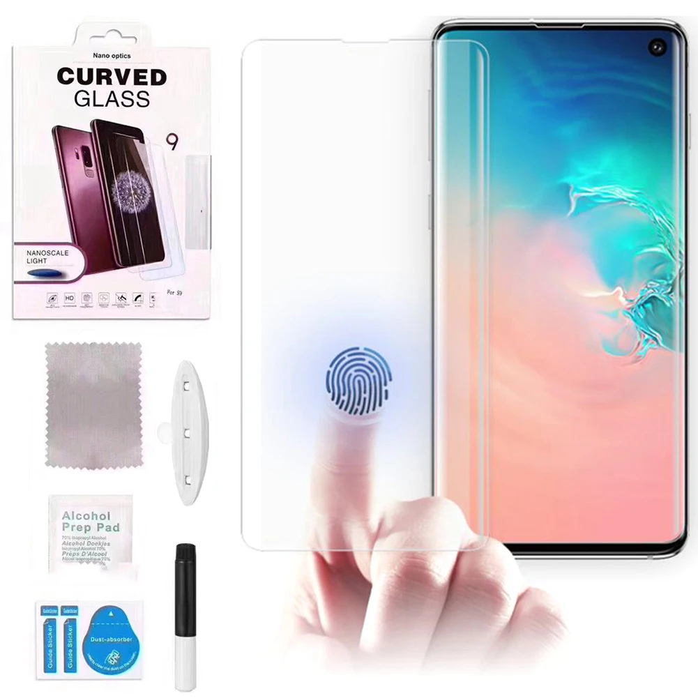 3D изогнутое закаленное стекло для защиты экрана для samsung Galaxy S10 5G жидкая УФ-пленка для разблокировки отпечатков пальцев для S10 Plus