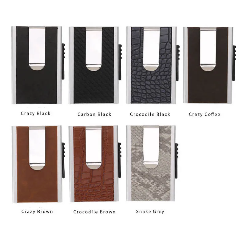 BISI GORO 2018 New Men&Women Aluminum Alloy Card Holder Fashion RFID Credit Antitheft PU Leather Business Unisex | Багаж и сумки