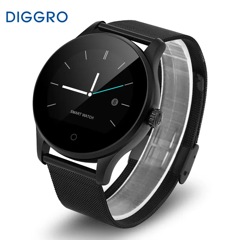 Смарт часы Diggro K88H круглый экран поддержка пульсометра Bluetooth для Apple Huawei Xiaomi