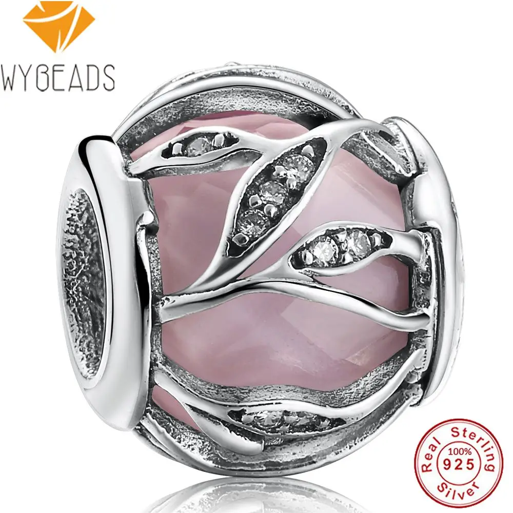 WYBEADS Изысканные стерлингового серебра 925 переплетение сияние прелести CZ