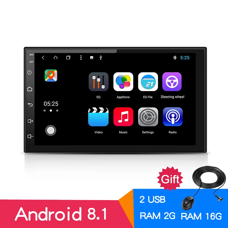 7 дюймов Android 8 0 2G + 16G Универсальный Восьмиядерный 2Din автомобильный