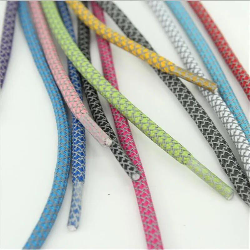 1 пара флуоресцентные кроссовки шнурков спортивные шнурки 3 м отражающий круглый