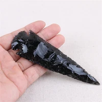 1pc 10cm male 100 natural obsidian crystal arrows jewelry accessories evil spirit pendant stone quartz crystal stone decoration