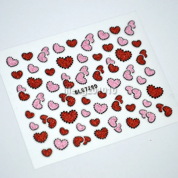 3D наклейки для ногтей украшения инструменты сердце звезды губная помада дизайн