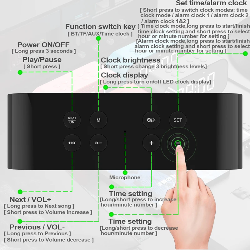 HFES AEC BT501 портативный беспроводной bluetooth динамик Колонка сабвуфер музыкальная