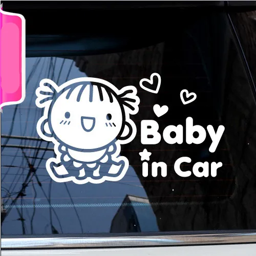 

1PC lovely window stickers BABY IN CAR pregnant warning signs stickersd for kids car accessories+
