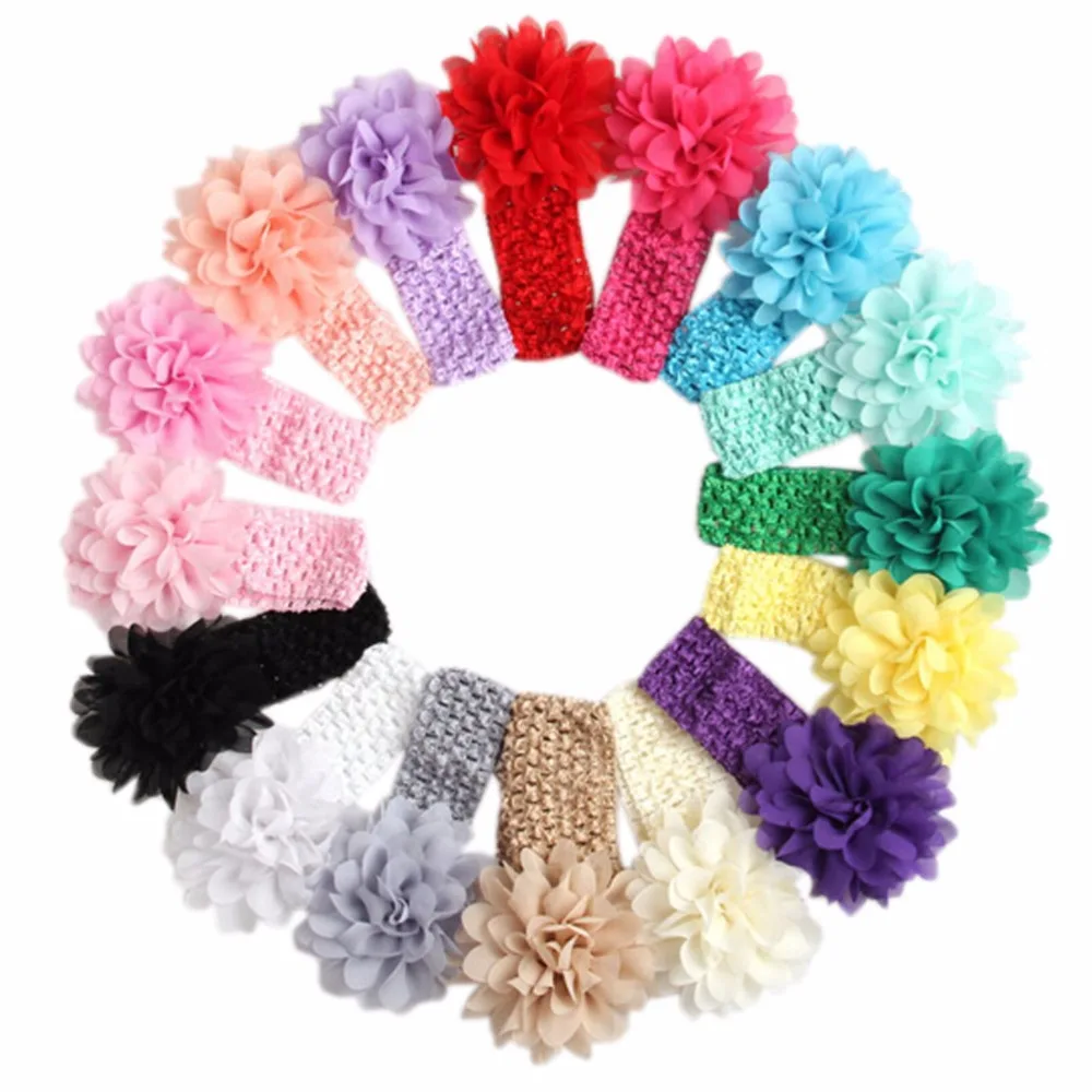 

16 pcs/lot Kids Headband Hair Band Chiffon Flower Headwear Kids Girl Headbands Newborn Kids headwear A109-5