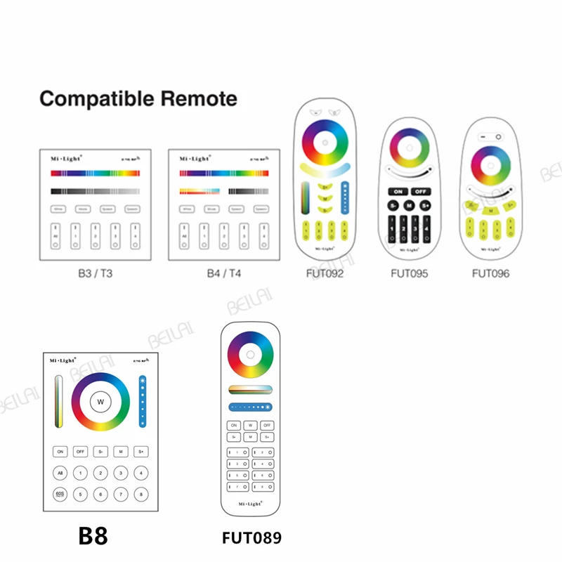 Mi Light 2 4G RF беспроводной светодиодный RGB диммер с удаленным управлением 10A DC12 24VFor 5050